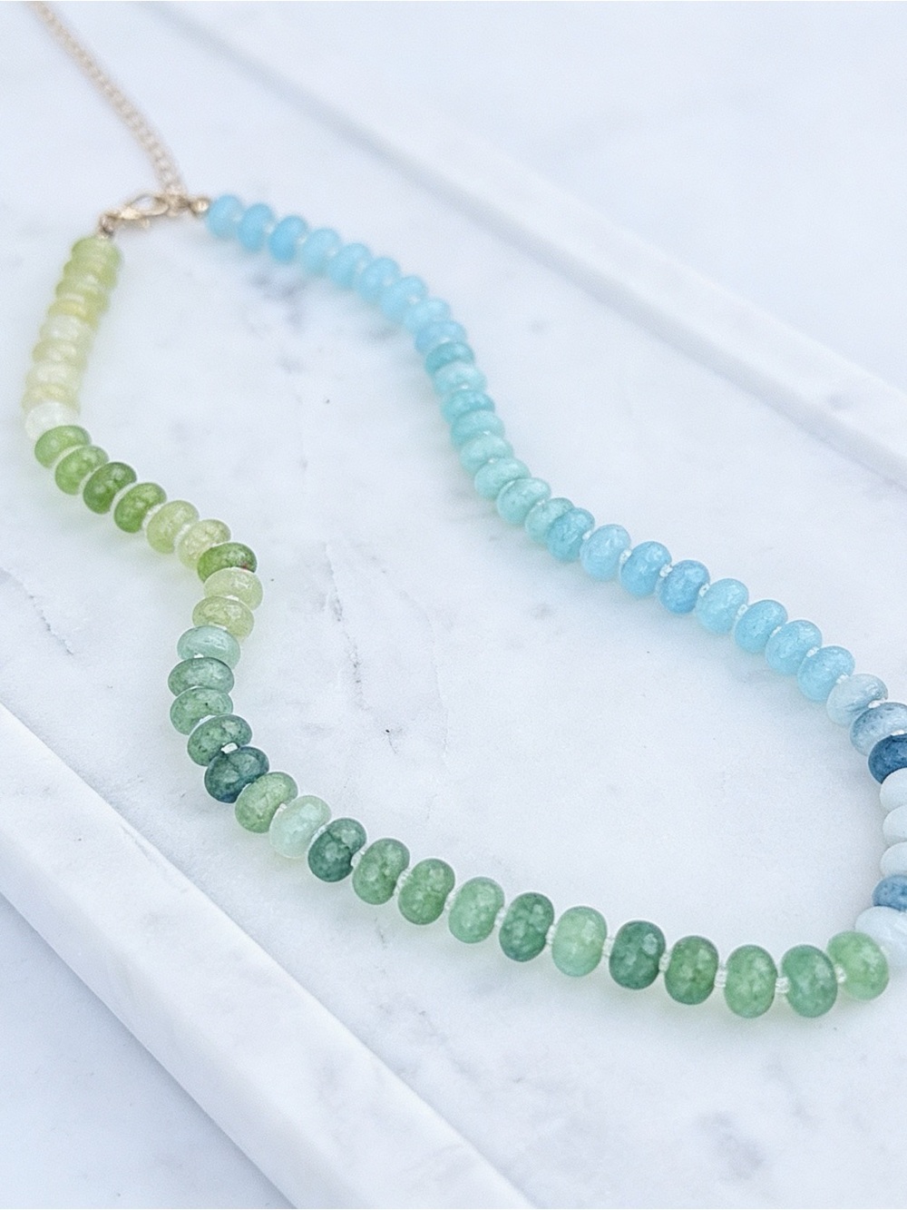 New Anthropologie Rainbow Stone Necklace - Picture 2 of 3